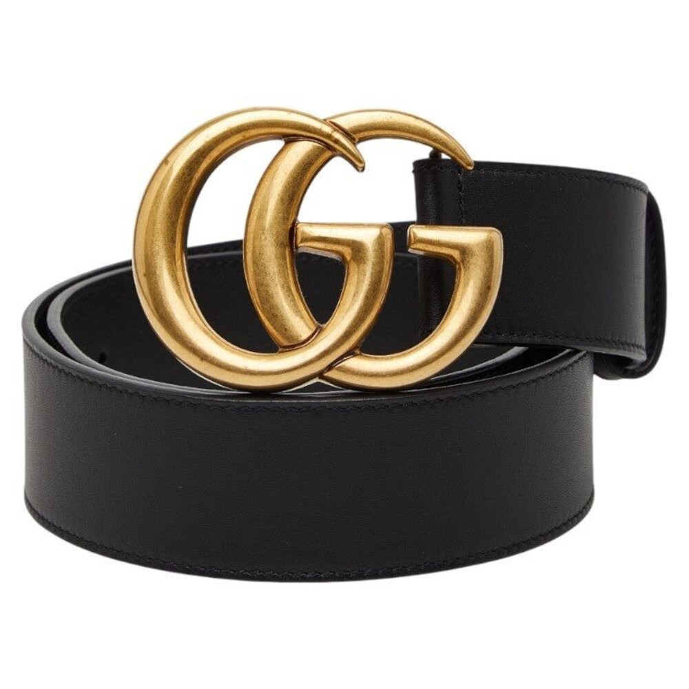 Gucci GG Marmont Double G Leather Belt Black